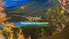  Presentation with mountain water - PPT layouts enhanced with azure-icy-water background and a tawny brown colored foreground