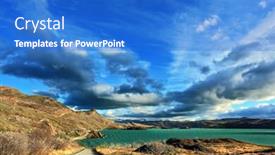  Presentation with chile - Beautiful presentation design featuring azure lake and flying in the wind clouds national park torres del paine chile backdrop and a cobalt blue colored foreground