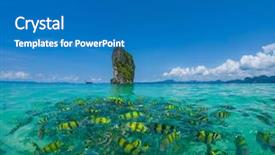  Presentation with fish beach - Slide deck with azure water poda beach thailand background and a teal colored foreground