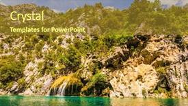  Presentation with river flow - Cool new PPT theme with azure waters of the river backdrop and a tawny brown colored foreground