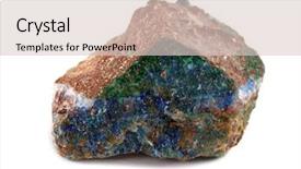  Presentation with deep blue - Presentation consisting of azurite deep blue copper mineral rock background and a lemonade colored foreground