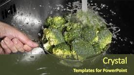  Presentation with hand washing - Amazing slide set having s b - woman's hand washing broccoli backdrop and a tawny brown colored foreground