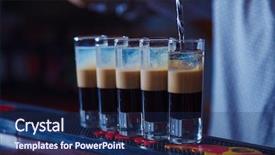  Presentation with shots - Cool new PPT theme with b b - preparation of shots cocktails b-52 backdrop and a navy blue colored foreground