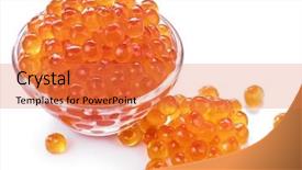  Presentation with caviar - Slide set enhanced with b b qui mange - red caviar in the bowl background and a coral colored foreground