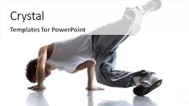  Presentation with breakdance - PPT theme having b boy - stylish and cool breakdance style background and a white colored foreground