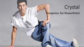  Presentation with breakdance - Audience pleasing slides consisting of b boy - stylish and cool breakdance style backdrop and a light gray colored foreground