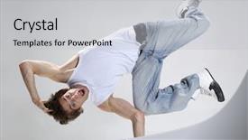  Presentation with cool - Cool new presentation theme with b boy - stylish and cool looking dancer backdrop and a light gray colored foreground