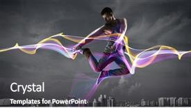  Presentation with media - Theme having b-boy performing some moves background and a  colored foreground