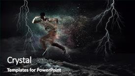  Presentation with media - Slide deck having b-boy performing some moves background and a  colored foreground