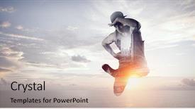  Presentation with media - PPT theme with b-boy performing some moves background and a lemonade colored foreground