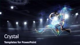  Presentation with media - Cool new presentation theme with b-boy performing some moves backdrop and a tawny brown colored foreground