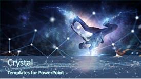  Presentation with performing arts stage - Slides enhanced with b-boy performing some moves background and a ocean colored foreground