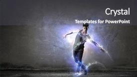  Presentation with media - Presentation theme with b-boy performing some moves background and a  colored foreground