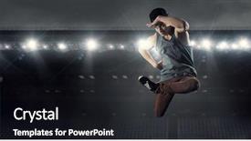  Presentation with media - Cool new slides with b-boy performing some moves backdrop and a black colored foreground