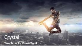  Presentation with media - Beautiful PPT layouts featuring b-boy performing some moves backdrop and a dark gray colored foreground