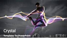  Presentation with media - Amazing PPT theme having b-boy performing some moves backdrop and a  colored foreground