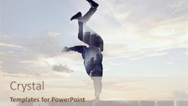  Presentation with media - Colorful PPT theme enhanced with b-boy-performing-some-moves backdrop and a lemonade colored foreground