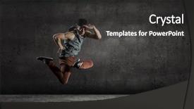  Presentation with media - Colorful slide set enhanced with b-boy performing some moves backdrop and a dark gray colored foreground