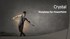  Presentation with media - Theme consisting of b-boy performing some moves background and a  colored foreground