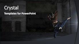  Presentation with media - Audience pleasing presentation design consisting of b-boy performing some moves backdrop and a  colored foreground