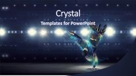  Presentation with media - Amazing PPT theme having b-boy performing some moves backdrop and a navy blue colored foreground