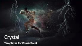  Presentation with media - PPT theme with b-boy performing some moves background and a  colored foreground