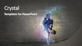  Presentation with media - Colorful slide deck enhanced with b-boy performing some moves backdrop and a  colored foreground