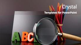  Presentation with crayon - Audience pleasing presentation theme consisting of b c - alphabet a b c backdrop and a tawny brown colored foreground