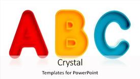  Presentation with plastic designs - PPT theme enhanced with b c - colorful plastic letters a b background and a white colored foreground