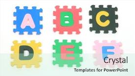  Presentation with building blocks - Colorful slide deck enhanced with b c - colourful building blocks with alphabets backdrop and a mint green colored foreground