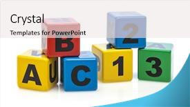  Presentation with wooden building blocks - Slides featuring b c - wooden alphabet building blocks showing background and a white colored foreground