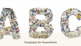  Presentation with newspaper headline - Presentation design featuring b c made from newspaper background and a  colored foreground