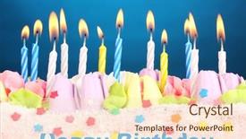  Presentation with birthday cake - PPT layouts featuring b day celebration - birthday cake with candles background and a lemonade colored foreground