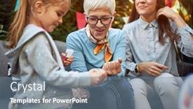  Presentation with birtday - Theme consisting of b-day-girl-in-family background and a seafoam green colored foreground