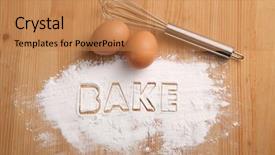  Presentation with baking - Beautiful PPT theme featuring b k - baking concept hand whisk backdrop and a  colored foreground