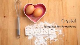  Presentation with baking concept on dark - Slides with b k - baking concept hand whisk background and a coral colored foreground