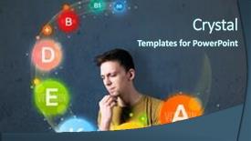  Presentation with vitamin c - Colorful presentation design enhanced with b k - thoughtful young man with vitamin backdrop and a ocean colored foreground
