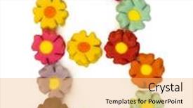  Presentation with letter - PPT theme with b letter made of colorful eatable flowers background and a yellow colored foreground
