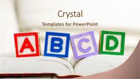  Presentation with alphabet - Presentation theme with b lue - alphabet block with abcd background and a cream colored foreground