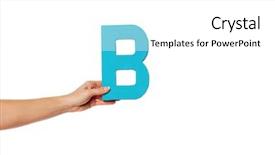  Presentation with female - Cool new presentation theme with b lue - female hand holding up backdrop and a white colored foreground