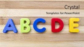  Presentation with acadian wood - Presentation theme featuring b lue - letter magnets abcde closeup background and a lemonade colored foreground