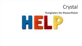  Presentation with god’s help - Presentation theme consisting of b lue - letter magnets help isolated background and a  colored foreground