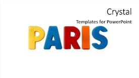  Presentation with paris - Presentation design consisting of b lue - letter magnets paris isolated background and a  colored foreground