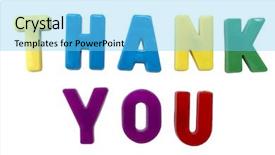  Presentation with letter - Slides having b lue - letter magnets thank you isolated background and a light blue colored foreground