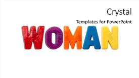  Presentation with hope letter - Cool new slide deck with b lue - letter magnets woman isolated backdrop and a  colored foreground