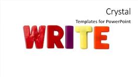  Presentation with introduction letter - Colorful presentation enhanced with b lue - letter magnets write isolated backdrop and a  colored foreground