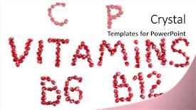 Presentation with chemistry vitamins - Amazing slide set having b p - vitamins sign made of pomegranate backdrop and a  colored foreground