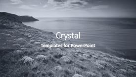  Presentation with zen - Audience pleasing PPT theme consisting of w - b w mountain and sea backdrop and a gray colored foreground