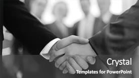  Presentation with contract - Slides having business alliance - handshake on signing contract background and a dark gray colored foreground