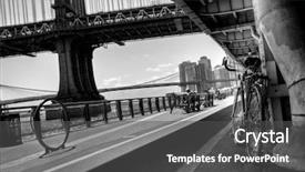  Presentation with manhattan - Presentation design with w - manhattan waterfront bike path b background and a gray colored foreground